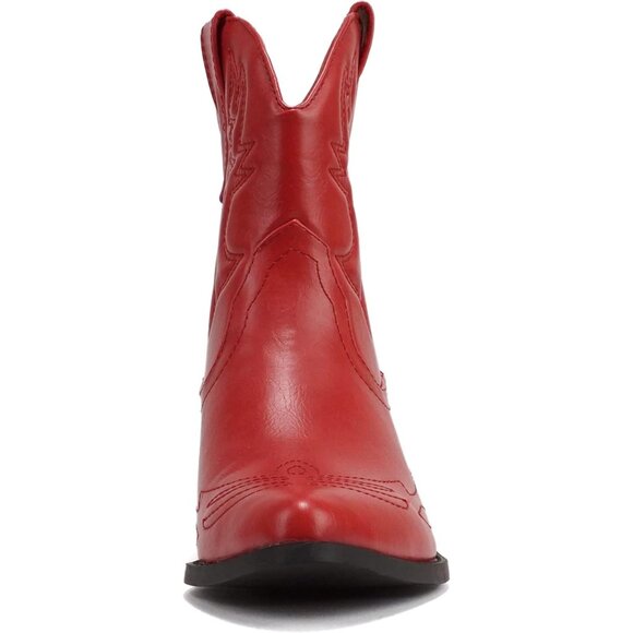 Soda RIGGING Ankle Mid Shaft Boots Women Red Synthetic Rubber Western Stitched - Picture 3 of 4